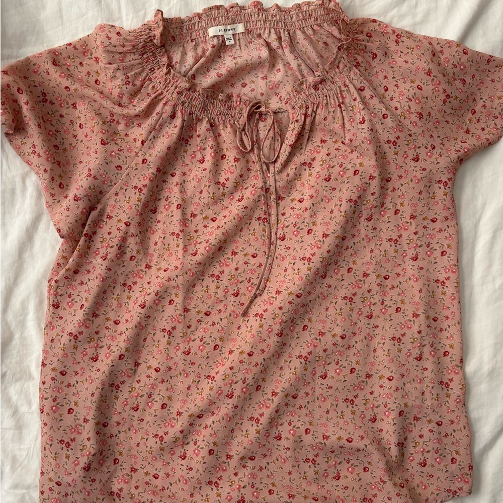 Pleione Pink Floral Blouse